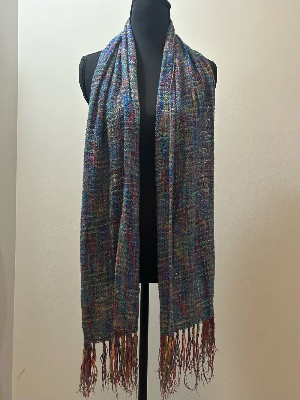 Mucros Weavers Ireland Multicolor Woven Fringe Scarf Made in Ireland Unisex